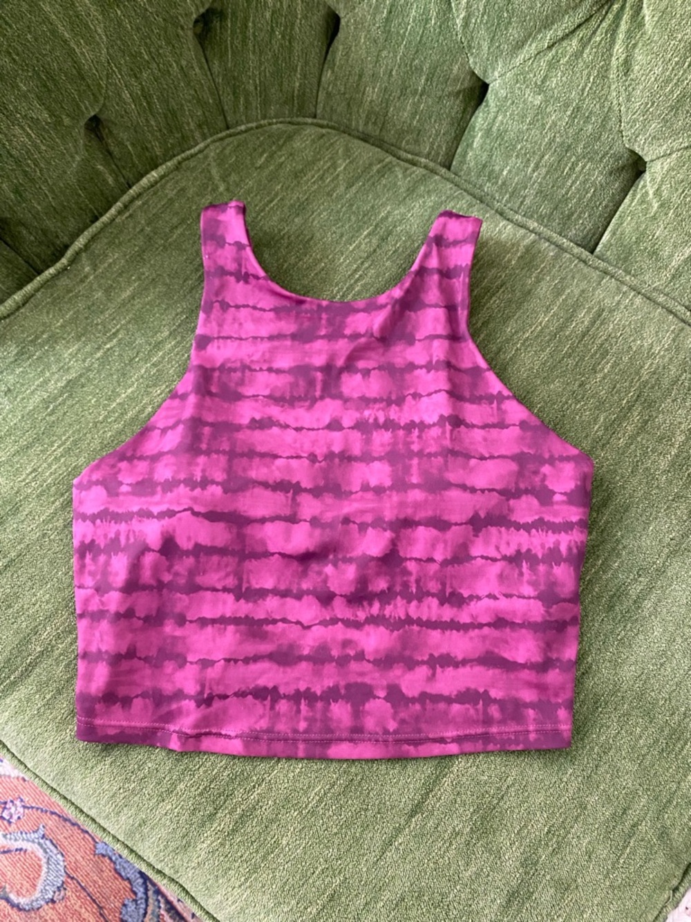 Athleta Pink Magenta Tie-Dye Swim Top/ Athletic Crop Top